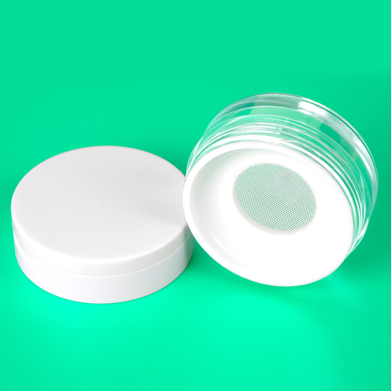 25g empty clear loose powder case with sifter for face setting powder cosmetic container loose powder container with mirror