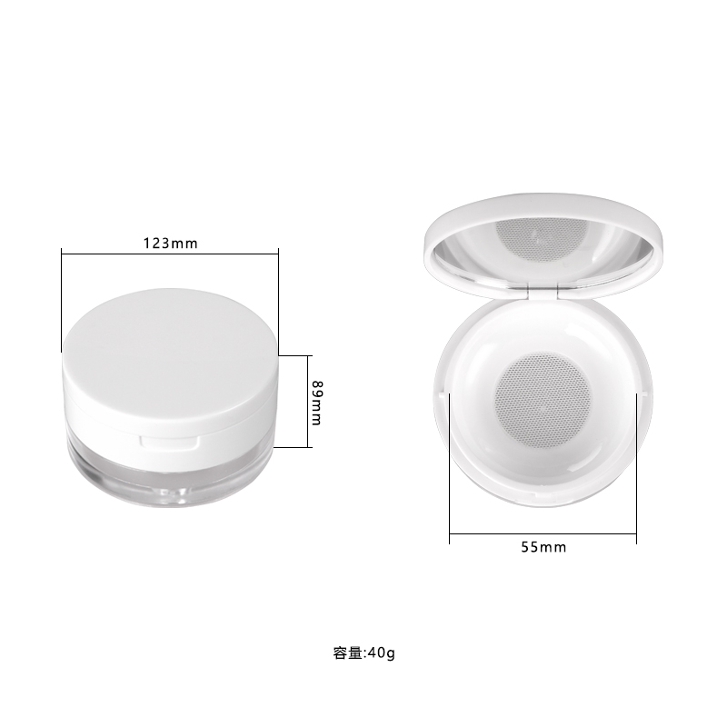 25g empty clear loose powder case with sifter for face setting powder cosmetic container loose powder container with mirror