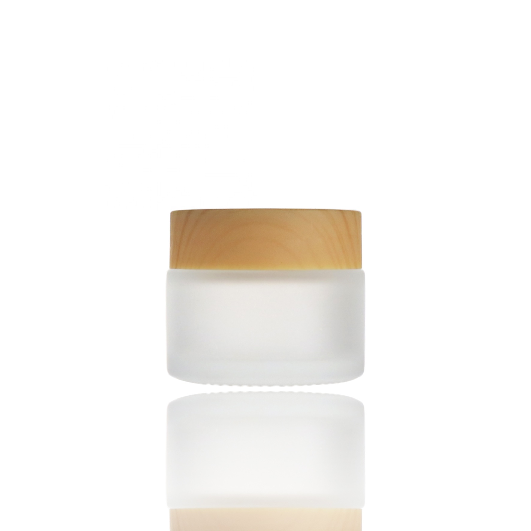 25g frosted cosmetic glass jars with bamboo lid