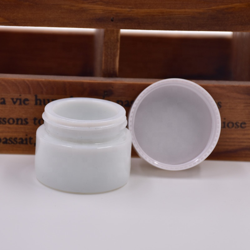 25ml 25g white screw cap cosmetic containers sample testing glass bottle empty makeup cream jar for skin care with plastic lids
