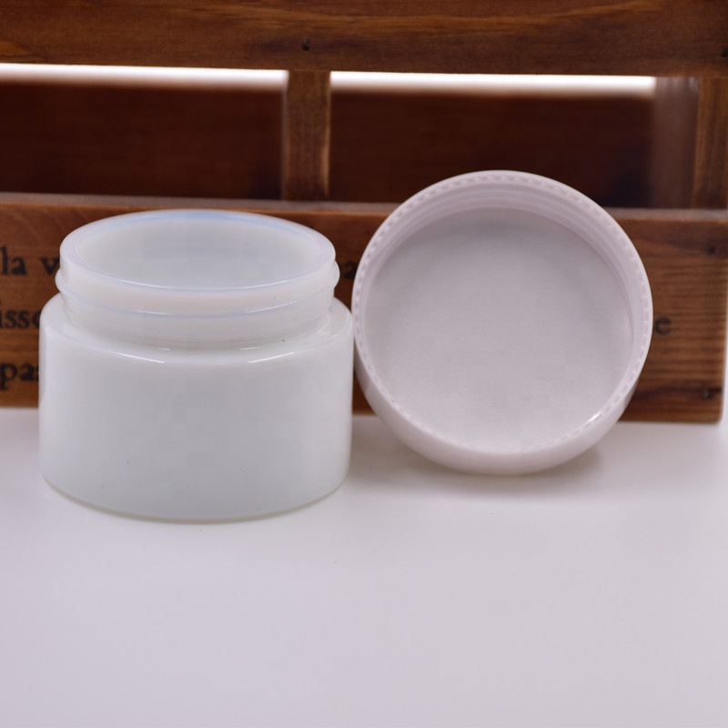 25ml 25g white screw cap cosmetic containers sample testing glass bottle empty makeup cream jar for skin care with plastic lids