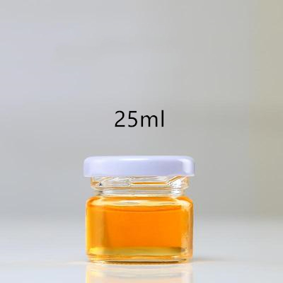 25ml 35ml 50ml 75ml 100ml round clear mini small glass jar with metal lid for jam honey caviar food storage