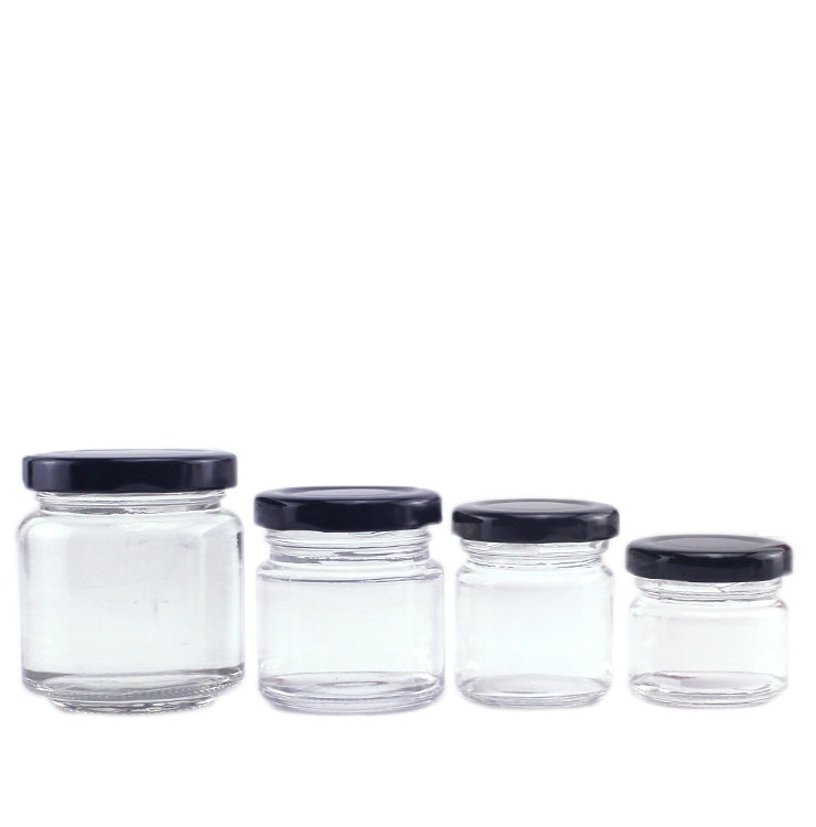 25ml 50ml 75ml 100ml 240ml 500ml Empty round glass jelly jam jar honey jar with lid