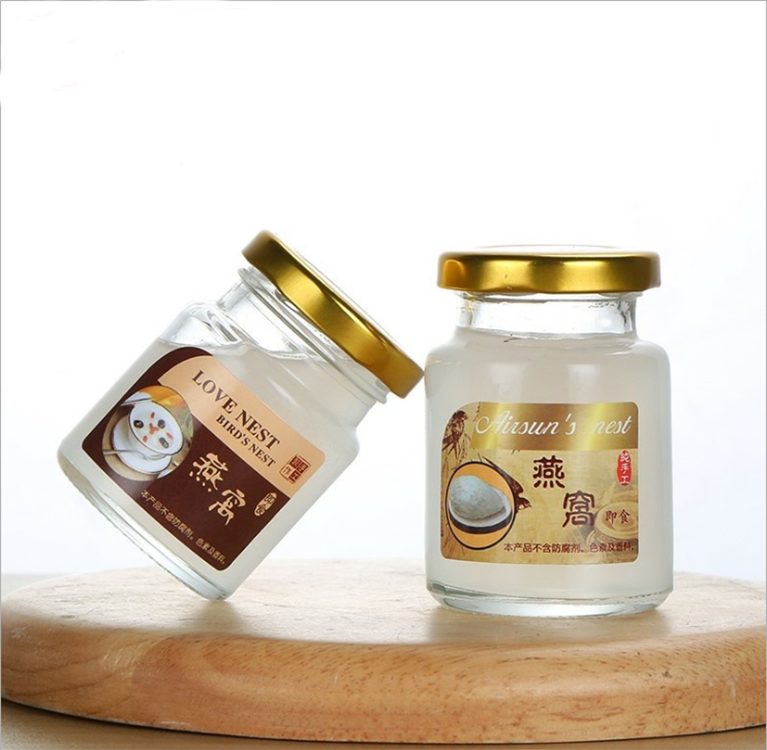 25ml 50ml 75ml 100ml round glass honey sauce bottle glass jar for bird nest