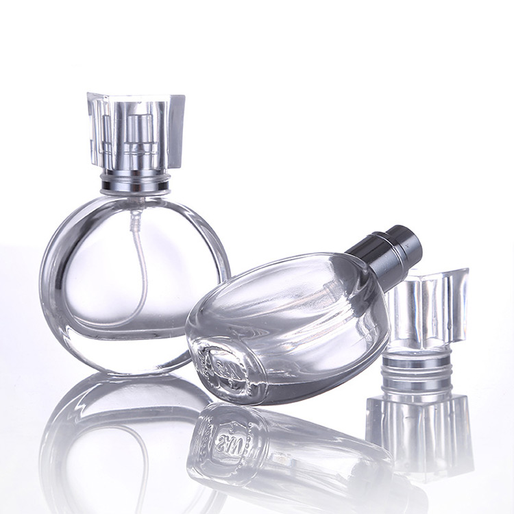 25ml High end flat glass perfume bottle glass spray bottle with thick base