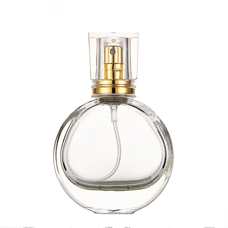 25ml High end flat glass perfume bottle glass spray bottle with thick base