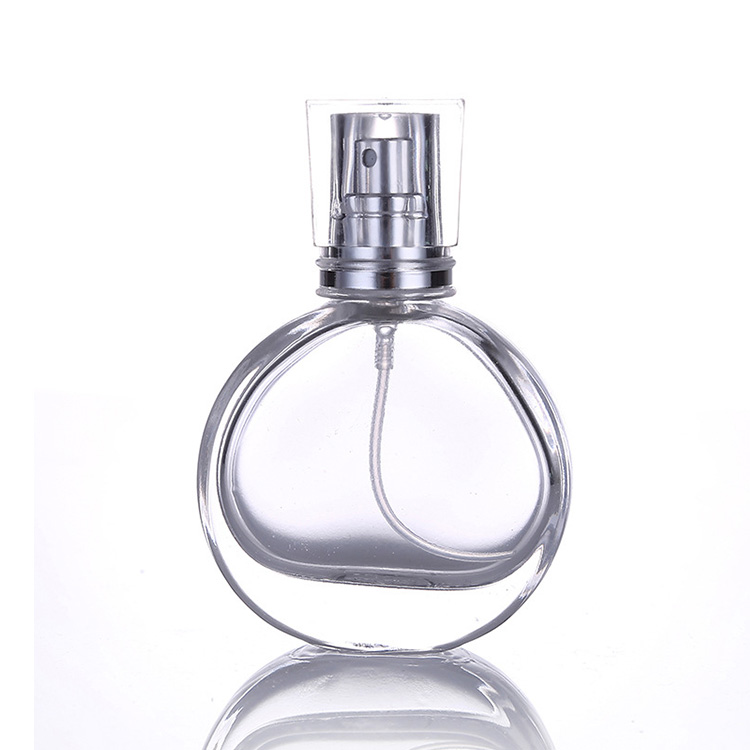 25ml High end flat glass perfume bottle glass spray bottle with thick base