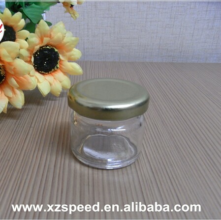25ml Mini Clear Round Glass Jar for Honey or Coconut Oil with Screw Cap