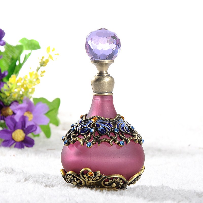 25ml Purple vintage retro style refillable perfume bottle