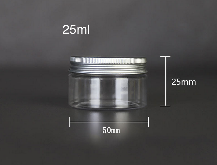 25ml clear plastic cosmetic jars with lids for face body scrub