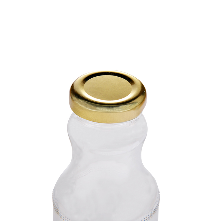 265MI juice bottle custom logo wholesale glass bottles with tin lids