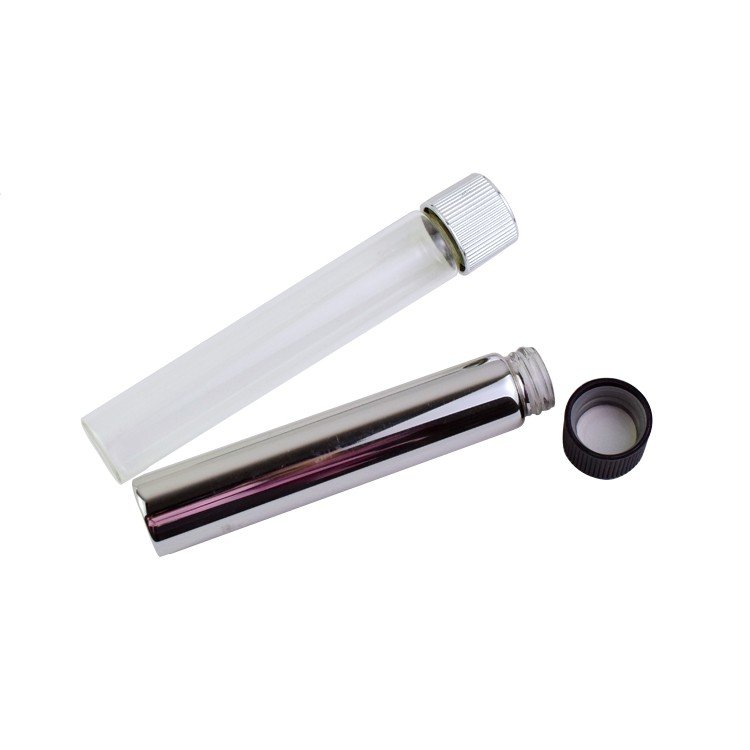 27*120mm Transparent Glass Tube For Preroll Glass Test Tubes With Plastic Lid Child Proof Cap