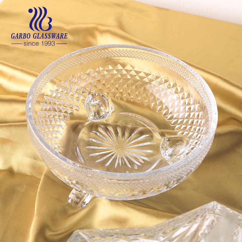 27 years glassware factory in stock multifunctional glass candy jars with lid and stand for snacks nuts cookie storage serving