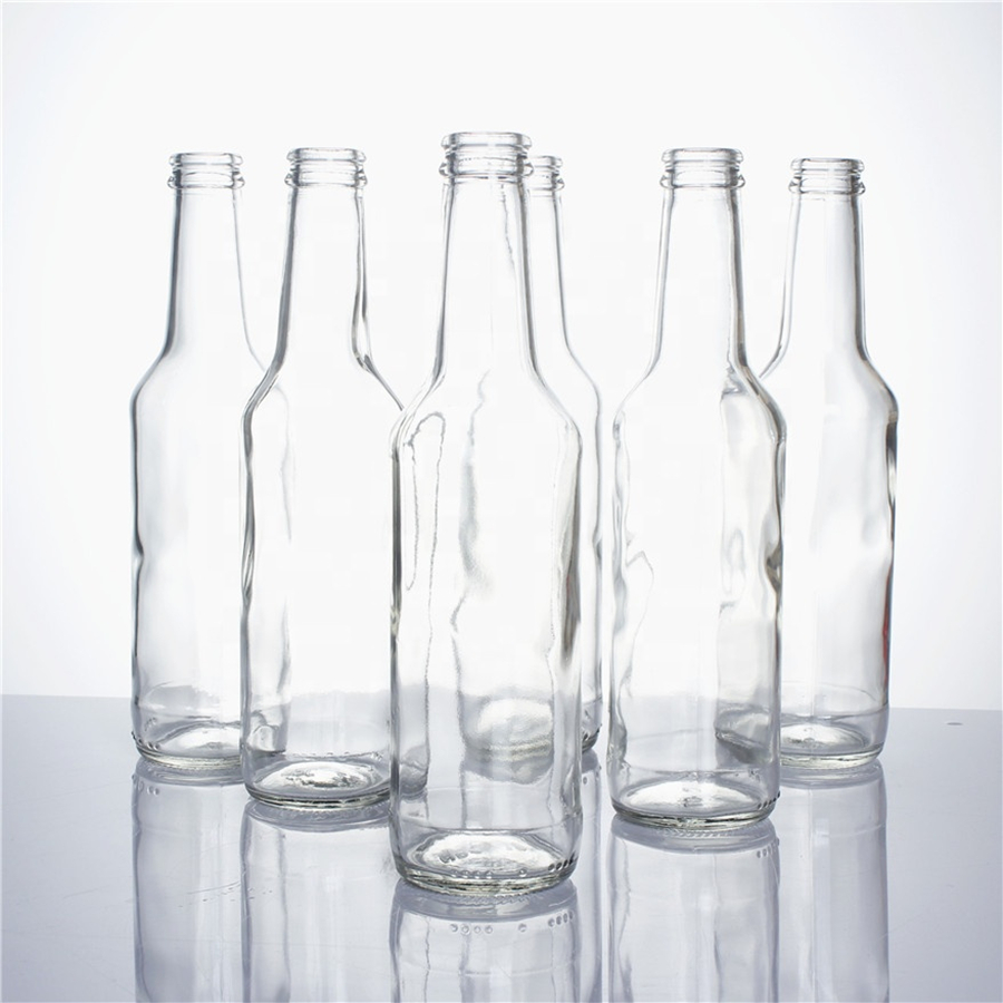 275ml 9oz transparent empty sparkling soda drinking bottle juice beverage water glass bottles with pull ring caps