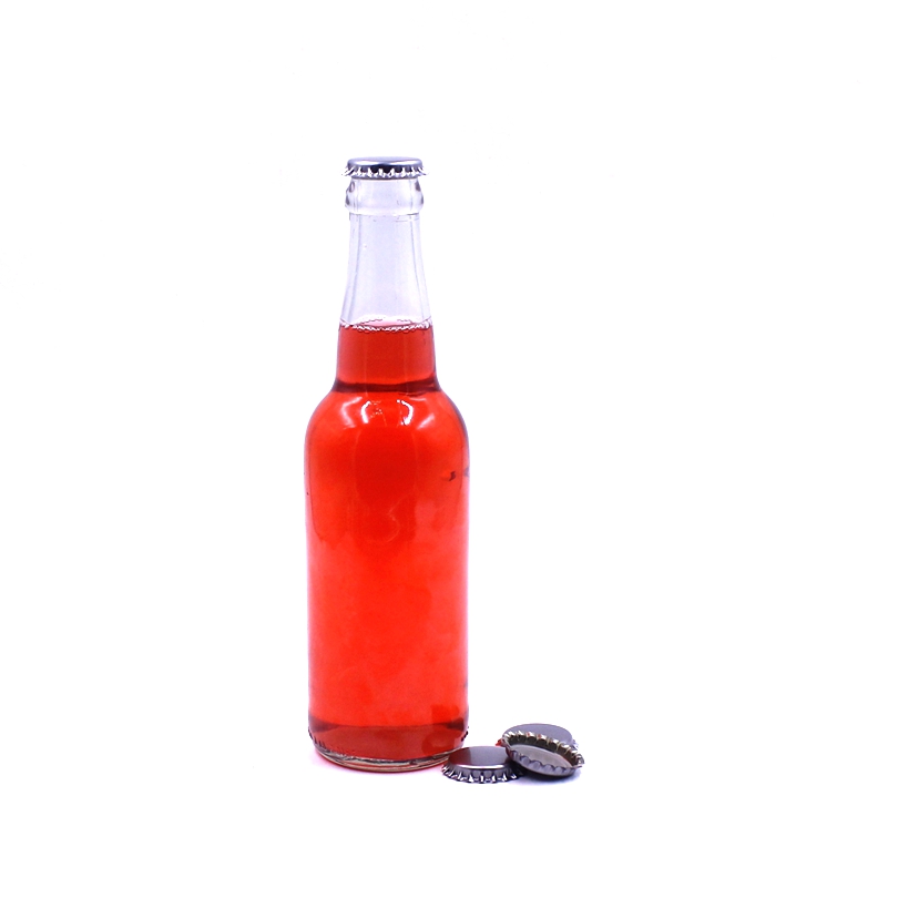 275ml 9oz transparent empty sparkling soda drinking bottle juice beverage water glass bottles with pull ring caps