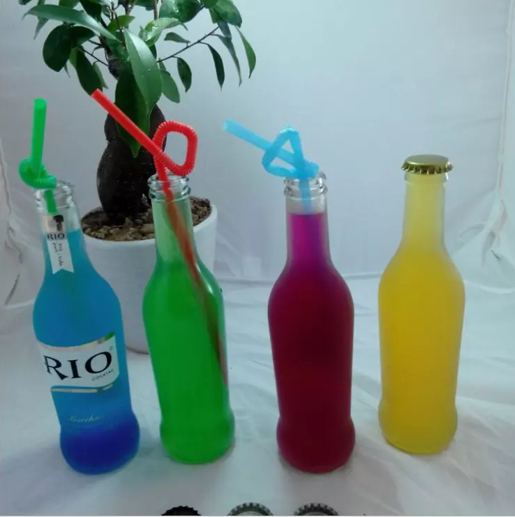 275ml clear empty rio cocktail glass bottle with crown cap