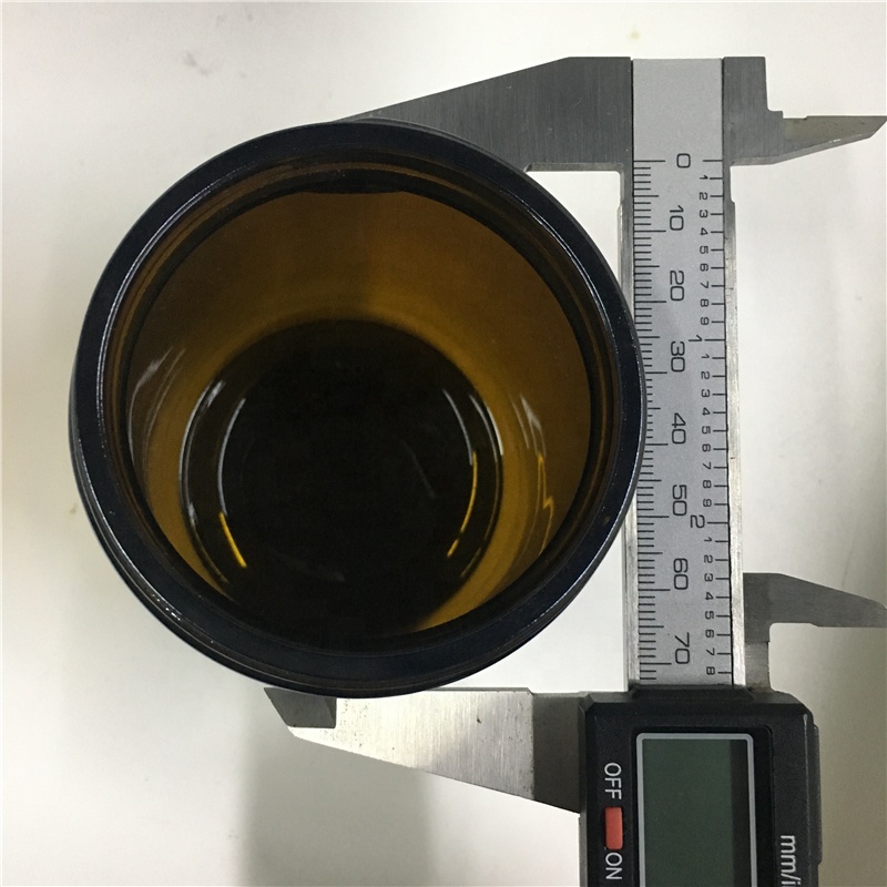 280g Amber glass jar candle jar with black smooth screw cap