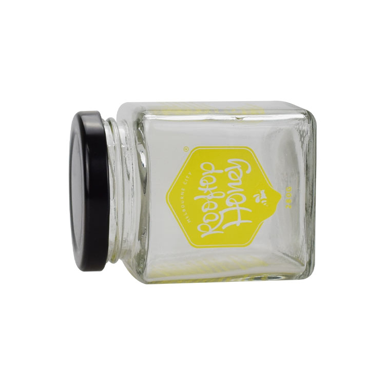 280g square glass honey jars