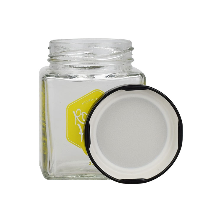 280g square glass honey jars
