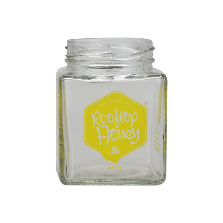 280g square glass honey jars