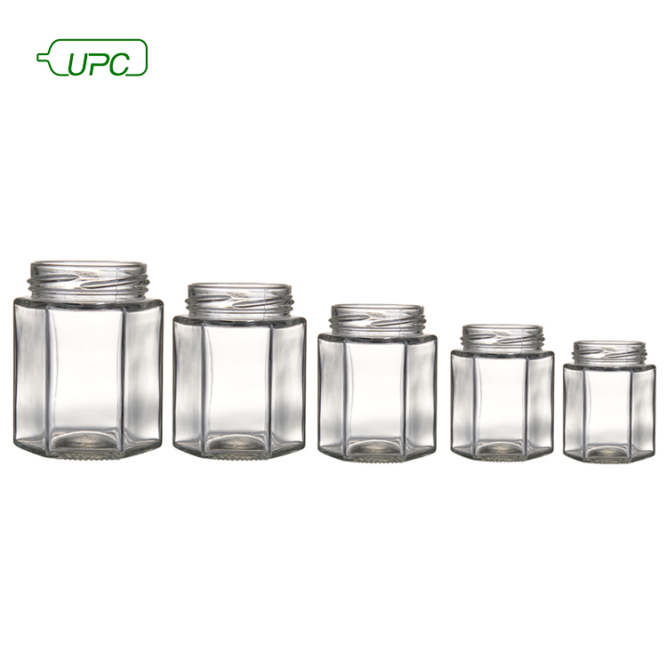 280ml 380ml 480ml 580ml OEM  recycled empty clear square honey food glass jam  jar bottle