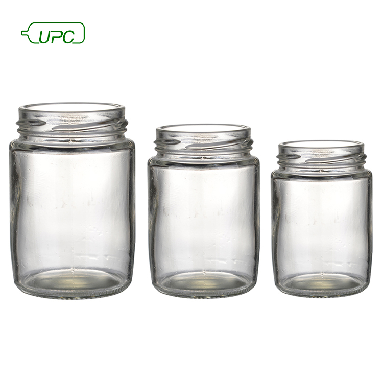 280ml 380ml 480ml 580ml OEM recycled empty clear square honey food glass jam jar bottle