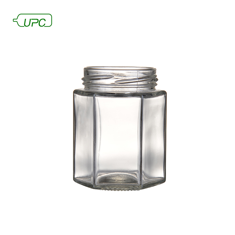 280ml 380ml 480ml 580ml OEM recycled empty clear square honey food glass jam jar bottle
