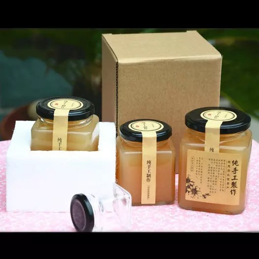 280ml 380ml 500ml 720ml China Supplier Commercial Mini Square Glass Jar with metal caps