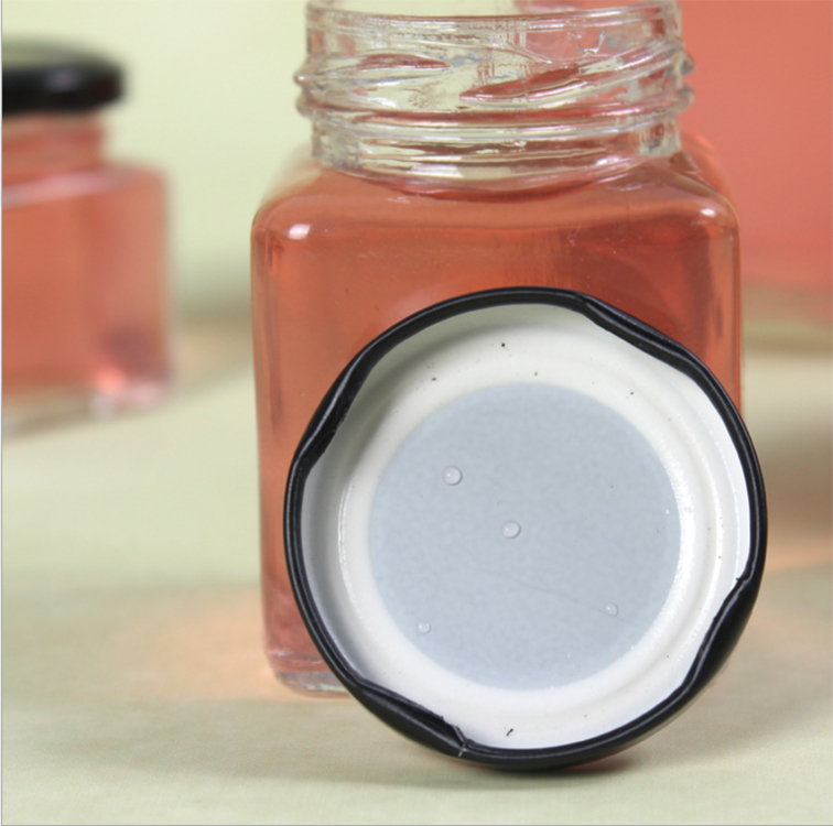 280ml 380ml 500ml Square glass jar 200ml screw lid storage food with metal twist off lid