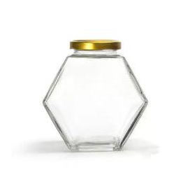 280ml 380ml Wholesale unique kitchen glass jar supplier hexagon glass honey jar