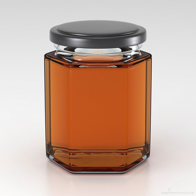 280ml  9oz  Premium quality hexagonal  glass jam jar  with metal lid  online selling