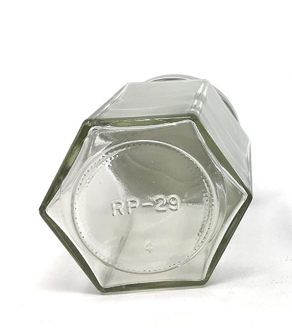 280ml 9oz hexagon honey glass jars with gold lids