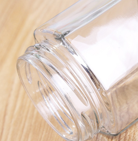 280ml Pickles Honey Jam Hexagonal Wide Mouth Clear Glass Jar With Lug Lid