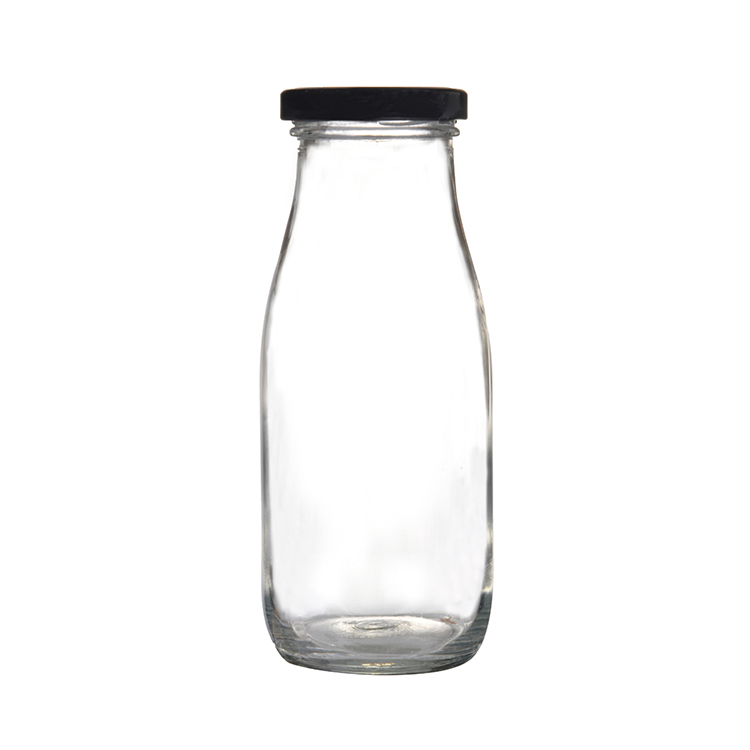 280ml clear juice bottle coffee glass bottle with lid