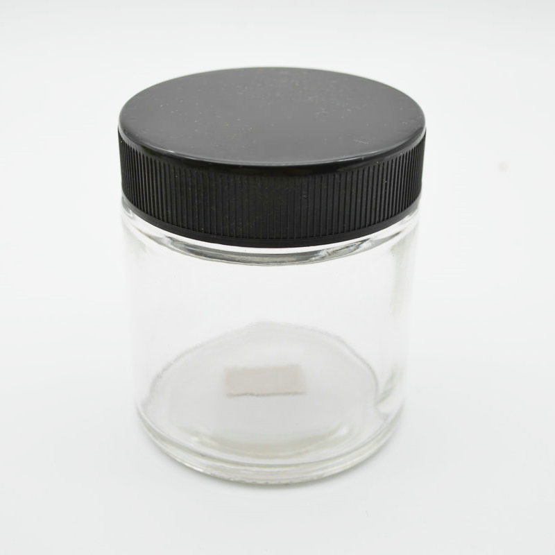 285ml clear glass jar for jam and pickle beans  Flour and Sugar  with black childproof lid