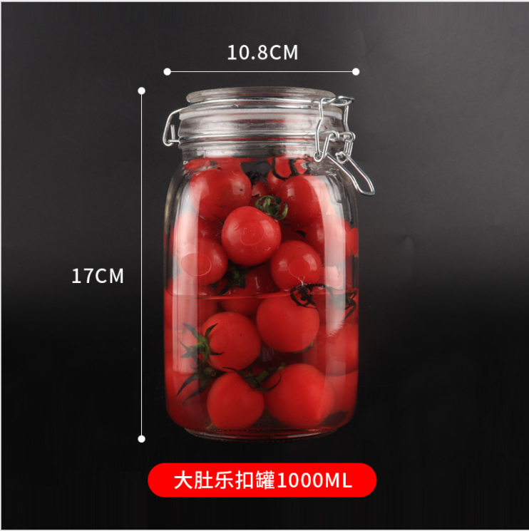 28oz 200ml decorate empty reusable kitchen air tight clear glass food storage container set wholesale in bulk round with lids