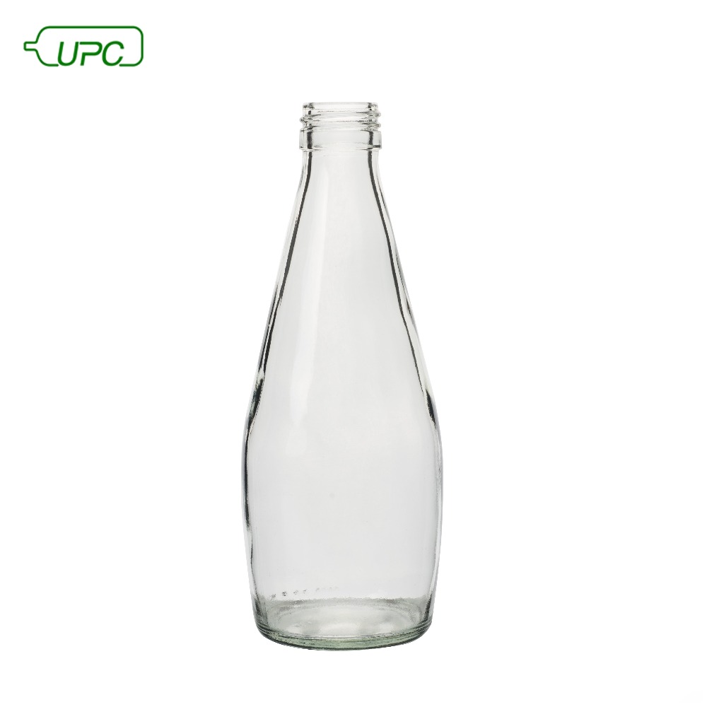 290ml Basil Seed Clear Glass Bottle Screw Cap Juice Hot Stamping Beverage