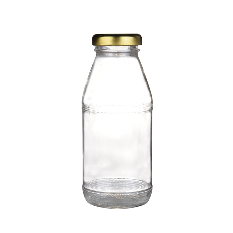 290ml Basil Seed Clear Glass Bottle Screw Cap Juice Hot Stamping Beverage