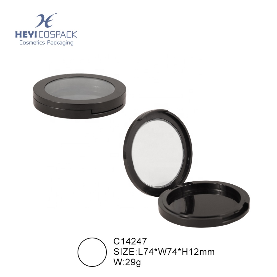 29g empty plastic loose powder jar black cosmetic packaging case clear makeup container compact powder case