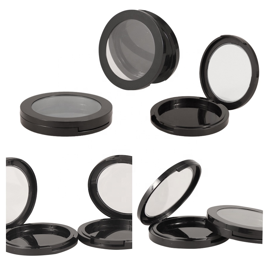 29g empty plastic loose powder jar black cosmetic packaging case clear makeup container compact powder case