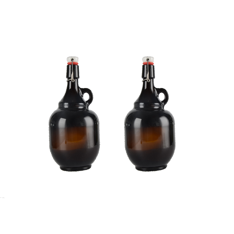 2L Gallon bottles Amber glass beer bottle California Glass Wine Bottles with Handle