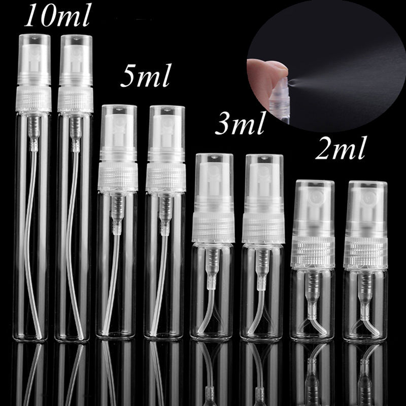 2ML 3ML 5ML 10ML Portable Mini Perfume Bottle Glass Empty Cosmetics Bottle Sample Test Tube Bottle Thin Glass Vials