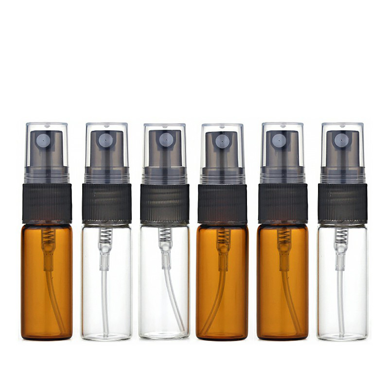 2ML 3ML 5ML 8ML 10ML amber clear tube glass perfume spray bottle with spray lid