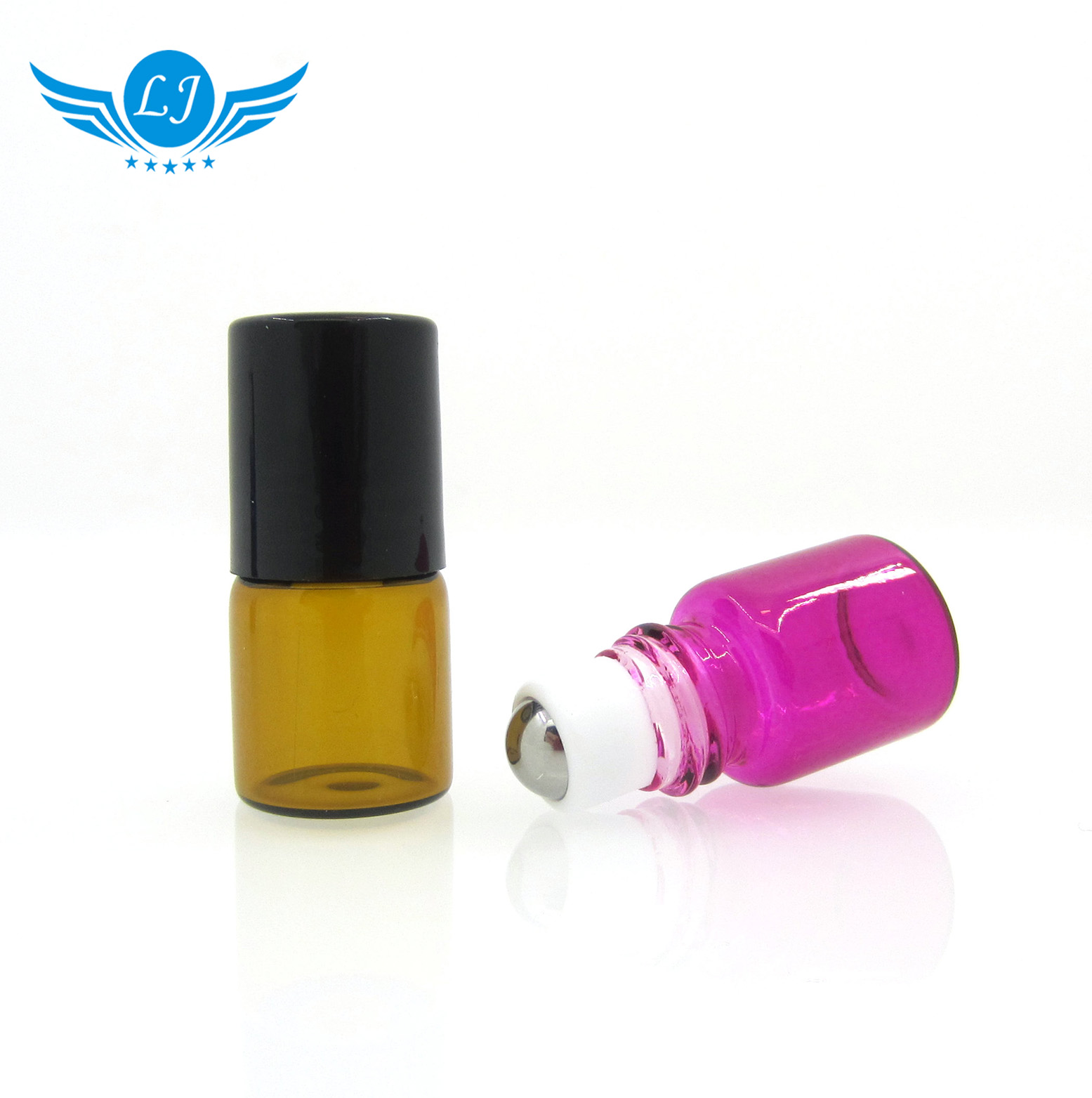 2ML 3ml 5ml Roll-On Empty Glass Bottle Clear Brown Color Rollon Metal Roller Ball Bottle