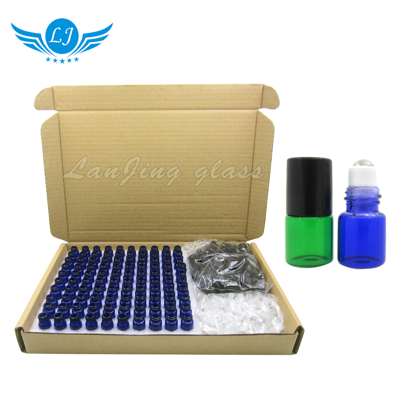 2ML 3ml 5ml Roll-On Empty Glass Bottle Clear Brown Color Rollon Metal Roller Ball Bottle