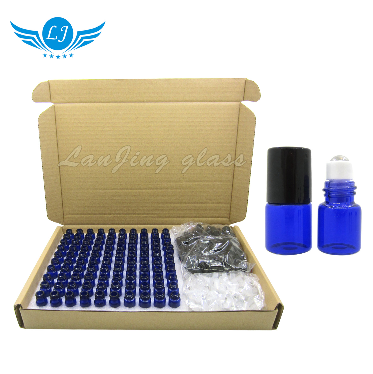 2ML 3ml 5ml Roll-On Empty Glass Bottle Clear Brown Color Rollon Metal Roller Ball Bottle