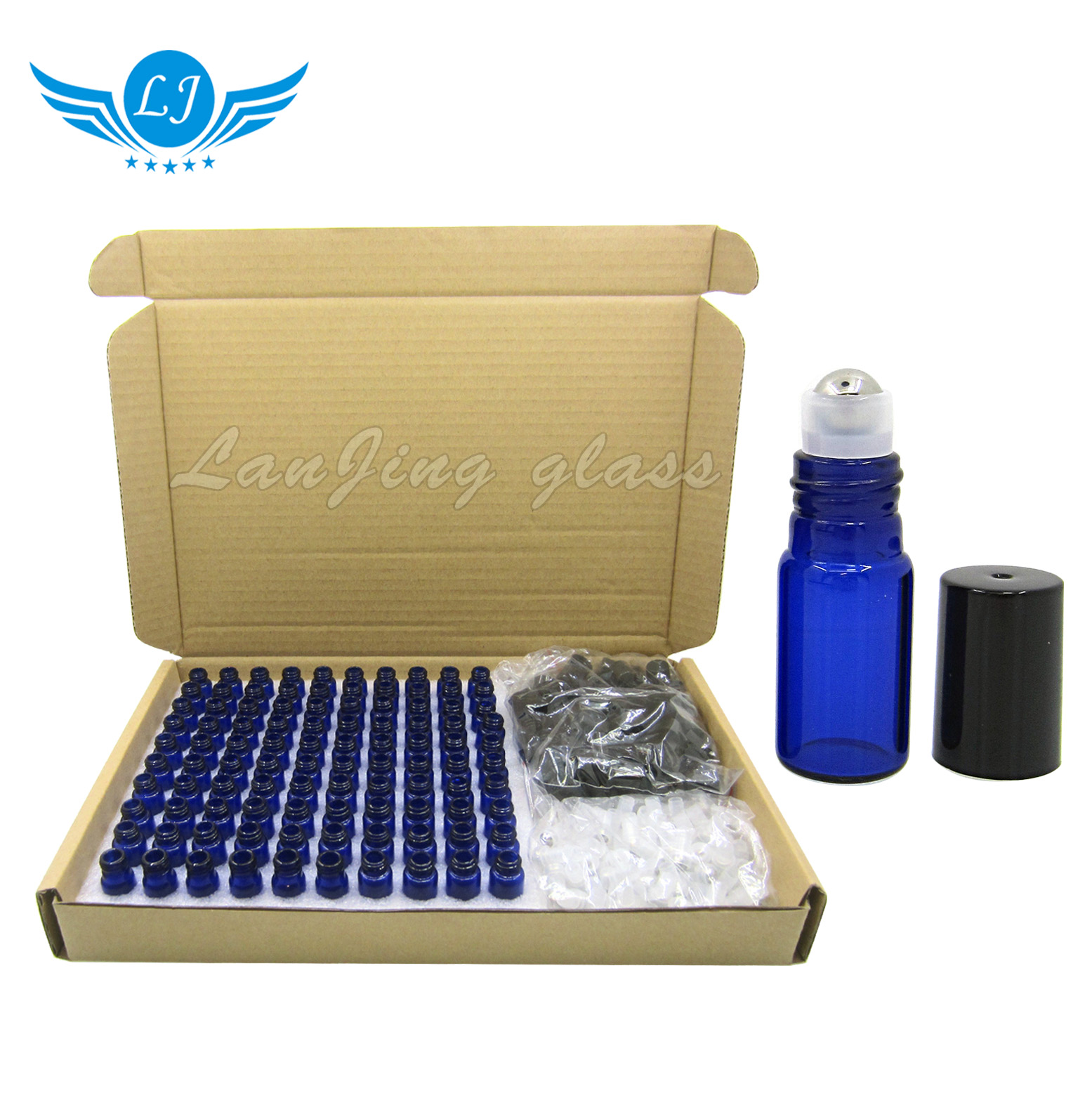 2ML 3ml 5ml Roll-On Empty Glass Bottle Clear Brown Color Rollon Metal Roller Ball Bottle