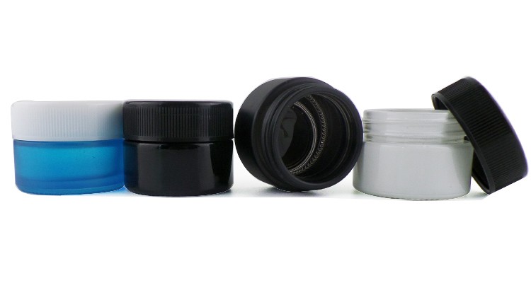 2OZ 3OZ Large hemp container jars wide mouth screw cap childproof 30ml 100ml glass jar with lid