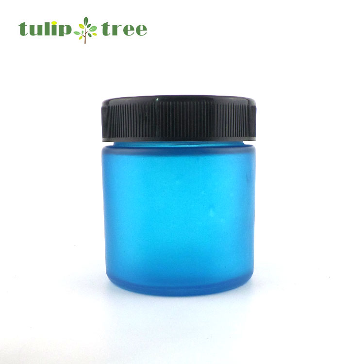 2OZ 3OZ Large hemp container jars wide mouth screw cap childproof 30ml 100ml glass jar with lid