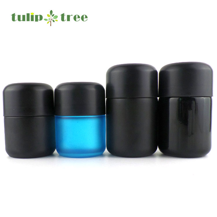 2OZ 3OZ Large hemp container jars wide mouth screw cap childproof 30ml 100ml glass jar with lid